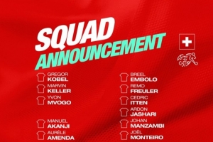 米兰体育中国官网-瑞士世预赛名单：扎卡领衔，科贝尔、亚沙里、阿坎吉、恩多耶在列